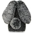 thumbnail image 6 of Plush Rabbit Case for iPhone 15 6.1",Fluffy Fuzzy Cute 3D Bunny Ears Soft Warm Case Faux Fur Shockproof TPU Back Cover with Bling Diamond Chic Bowknot,Black and White, 6 of 9