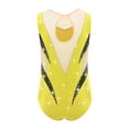 thumbnail image 4 of Haitryli Girls Sleeveless Tumbling Biketards Gymnastics Yoga Unitard One Piece Dance Leotards Practice Clothes Yellow 16, 4 of 5