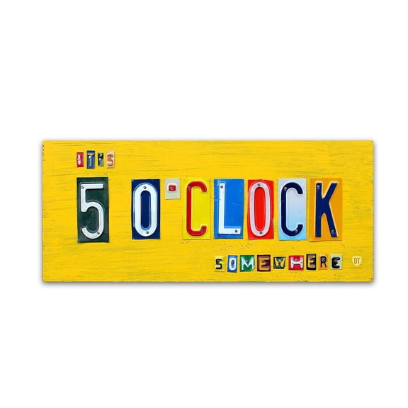 Trademark Fine Art Abstract Canvas Art ' It's 5 O'Clock Somewhere ' by Design Turnpike