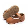 thumbnail image 2 of BESLY 0-18M Toddler Baby Girls Shoes Leather Flats with Bowknot Infant Princess Dress Shoes, 2 of 5