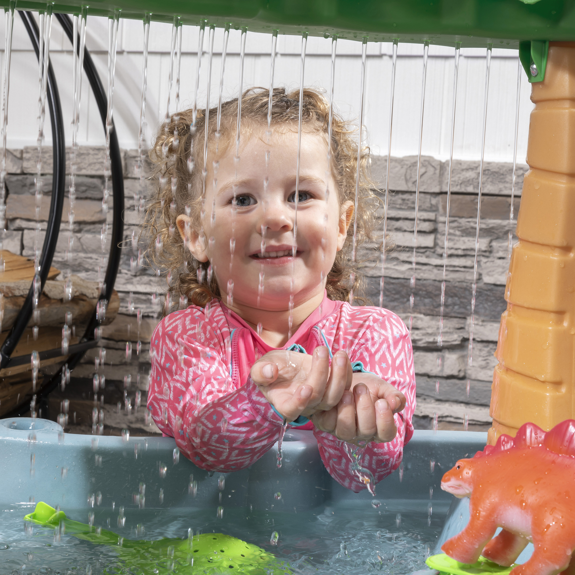 Step2 Dino Showers Gray Plastic Water Table for Toddlers with 13-piece Playset - image 4 of 23