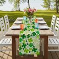 thumbnail image 4 of Table Runners 70 Inches Long Dress Scarves, St. Patrick's Day Farmhouse Coffee/Dining/Kitchen Table Decor, Holiday Table Runner, Lucky Shamrocks Spring Leaves Retro Plants 13x70 Inch, 4 of 9