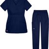 thumbnail image 1 of Sivvan Womenâ€™s Scrub Set - Multi Pocket Cargo Pants & Stylish Mock Wrap Top, 1 of 4