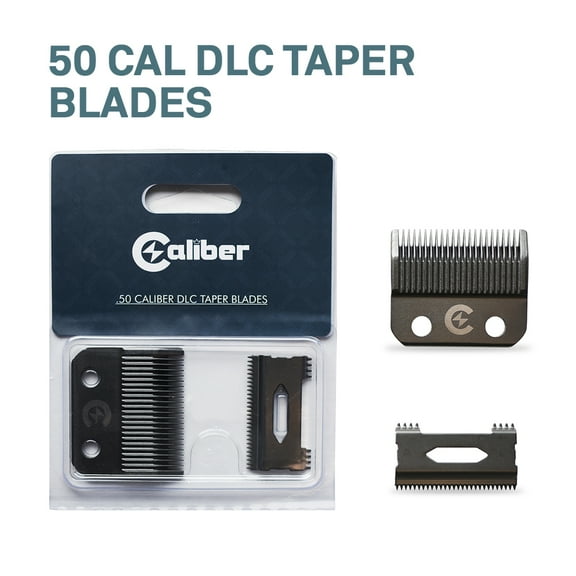 Caliber .50 Caliber Dual DLC Taper Blades - Stainless Steel Replacement Blades for Clippers