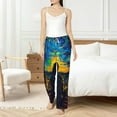 thumbnail image 6 of Lsque Abstract Starry Sky Print Women's Pajama Pants, Lounge Pant - Comfortable Home Wear,Elastic Waistband, Stylish Design-Large, 6 of 9