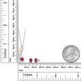 thumbnail image 2 of Gem Stone King Pink Tourmaline E-F Lab Grown Diamond 1.51 Ct 925 Silver and 10K Yellow Gold Pendant and Earrings Jewelry Set, 2 of 3