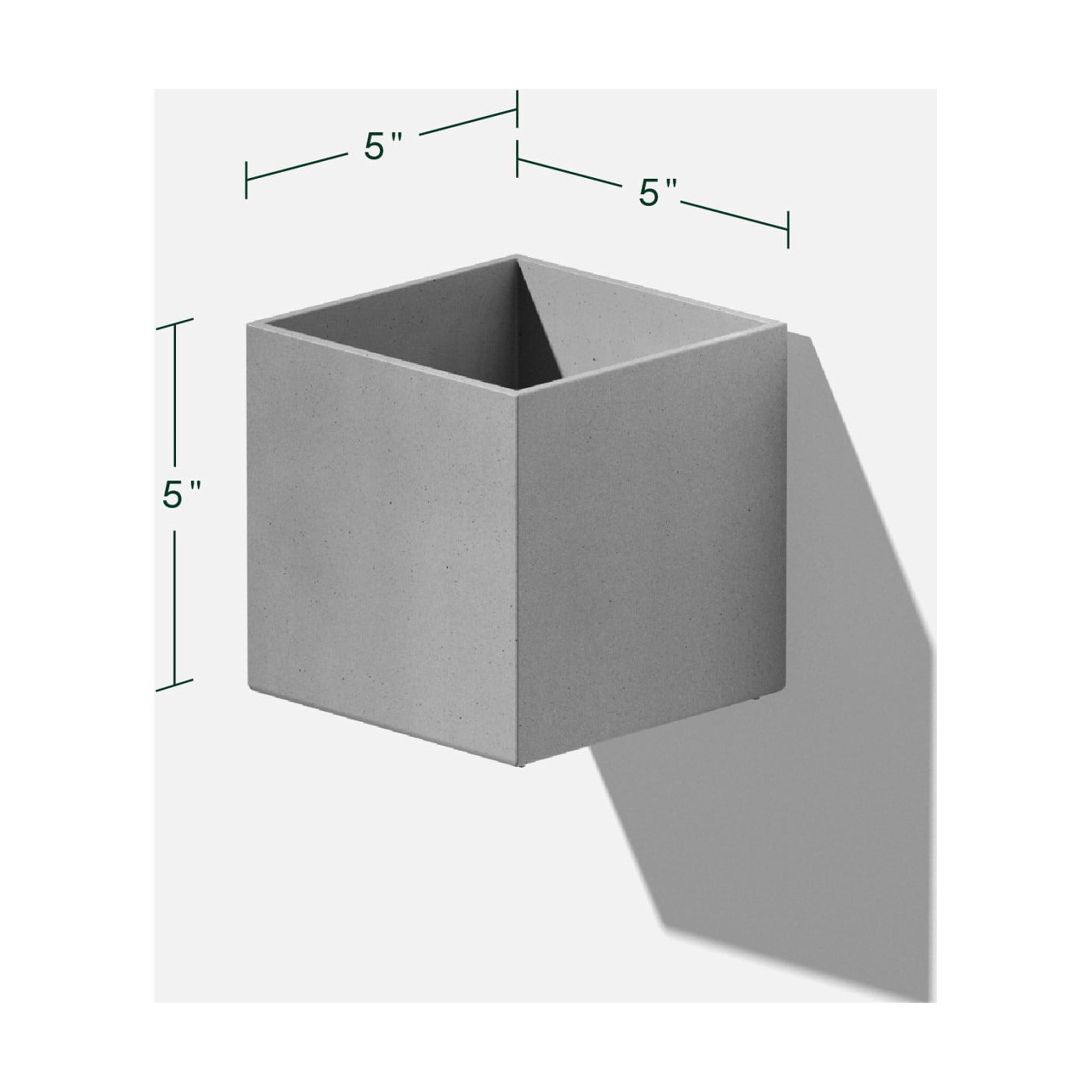Veadek Geo Series Cube Hanging 5" Planter - Gray