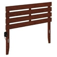 thumbnail image 1 of Pemberly Row Farmhouse Solid Wood Full Headboard w/ USB Turbo Charger in Walnut, 1 of 3