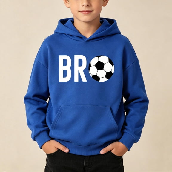 ZOYOEN Boys Graphic Hoodie with Pocket- Loose Fit Casual Pullover Long Sleeve Kids Sweatshirt Blue Size 4-12