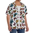 thumbnail image 2 of Rateoe Cute Butterfly Pattern Men's Short Sleeve Classic Shirt, Casual Short-Sleeved Shirt, Lightweight Summer Shirt, Cuban Collar Shirt,Button-Front Shirt-X-Large, 2 of 5