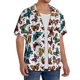 thumbnail image 2 of Balery Cute Butterfly Camisa Casual de Manga Corta con Botones para Hombre, Texturizada, Estilo Cubano, para Playa, Verano-X-Large, 2 of 5