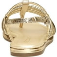 thumbnail image 3 of Women's Aerosoles Droplet T Strap Thong Sandal Gold Combo Faux Leather 5 M, 3 of 5