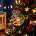 thumbnail image 4 of Light Up Christmas Ball Ornament,3.15in LED Clear Hanging Bauble with Miniature Scene,Holiday Tree Party Home Decor Gift, 4 of 6