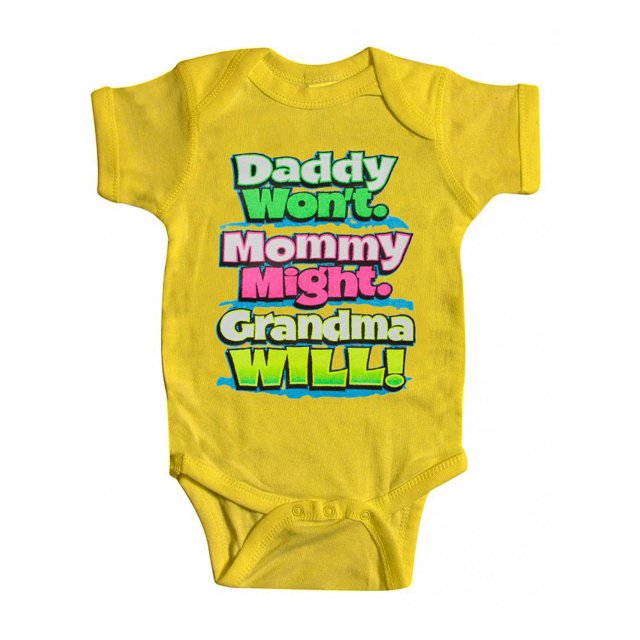 Baby "Grandma Will" Bodysuit - Yellow - 6M