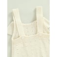 thumbnail image 6 of Seyurigaoka Baby Girls Knitting Romper Solid Color Cutout Patchwork Casual Party Street Spring Fall Jumpsuits for Toddler Kids, 6 of 9
