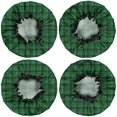 thumbnail image 2 of Shower Caps,Green Black Checkerboard Checkered Pattern Waterproof Shower Cap for Women 4 Pieces,Double Reusable Hair Cover for Shower PEVA Elastic Stretch Hem, 2 of 7