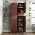 thumbnail image 5 of Furniture of America Miki Wood 5-Shelf Pantry Cabinet, Vintage Walnut, 5 of 13
