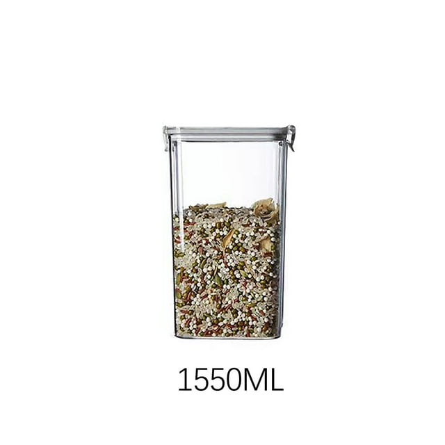 TIMIFIS Organization And Storage Kitchen Organization Miscellaneous Grains Barley Noodle Storage Jar Nut Candy Dry Storage Jar Square Transparent Buckle Dry Storage Jar