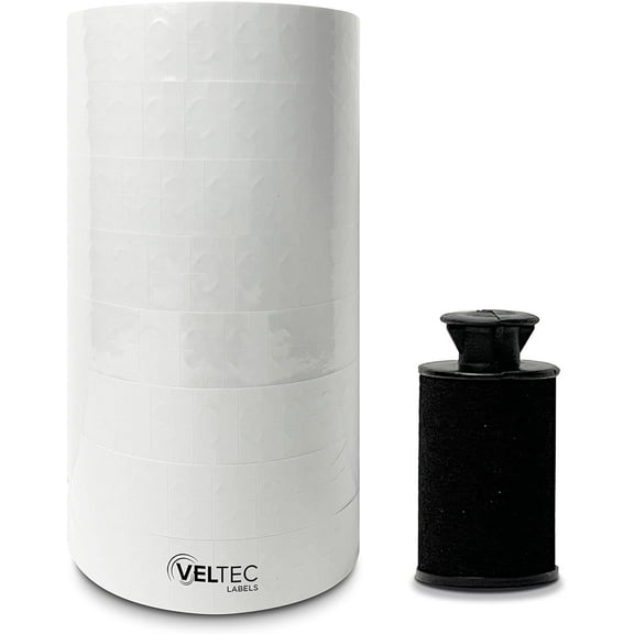 White Pricing Labels, 1 Line,for Monarch 1131 Price Gun – 1 Sleeve, 20,000 Labels with Security Slits and Free Ink Roller