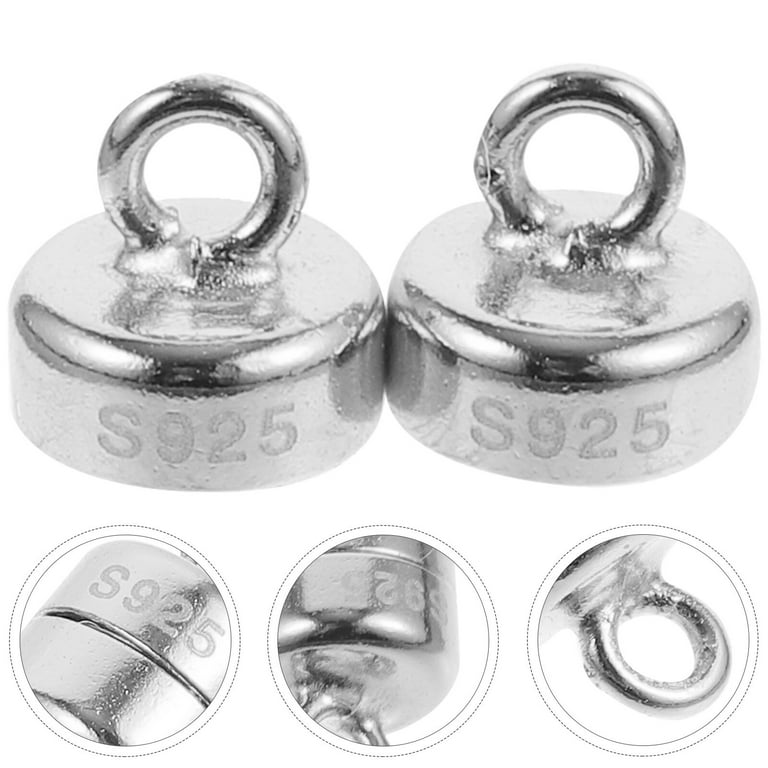 KONMAY 5 Sets 15.x3.0mm Rhodium Glue-in Style Jewelry Magnetic Clasps