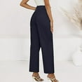 thumbnail image 4 of AWXNJUX Yoga Pants Women Women's Fashion High Waisted Slimming Straight Leg Elastic Waist Casual Pants Pants Womens Women Casual Pants Palazzo Pants (Navy Blue,M), 4 of 4