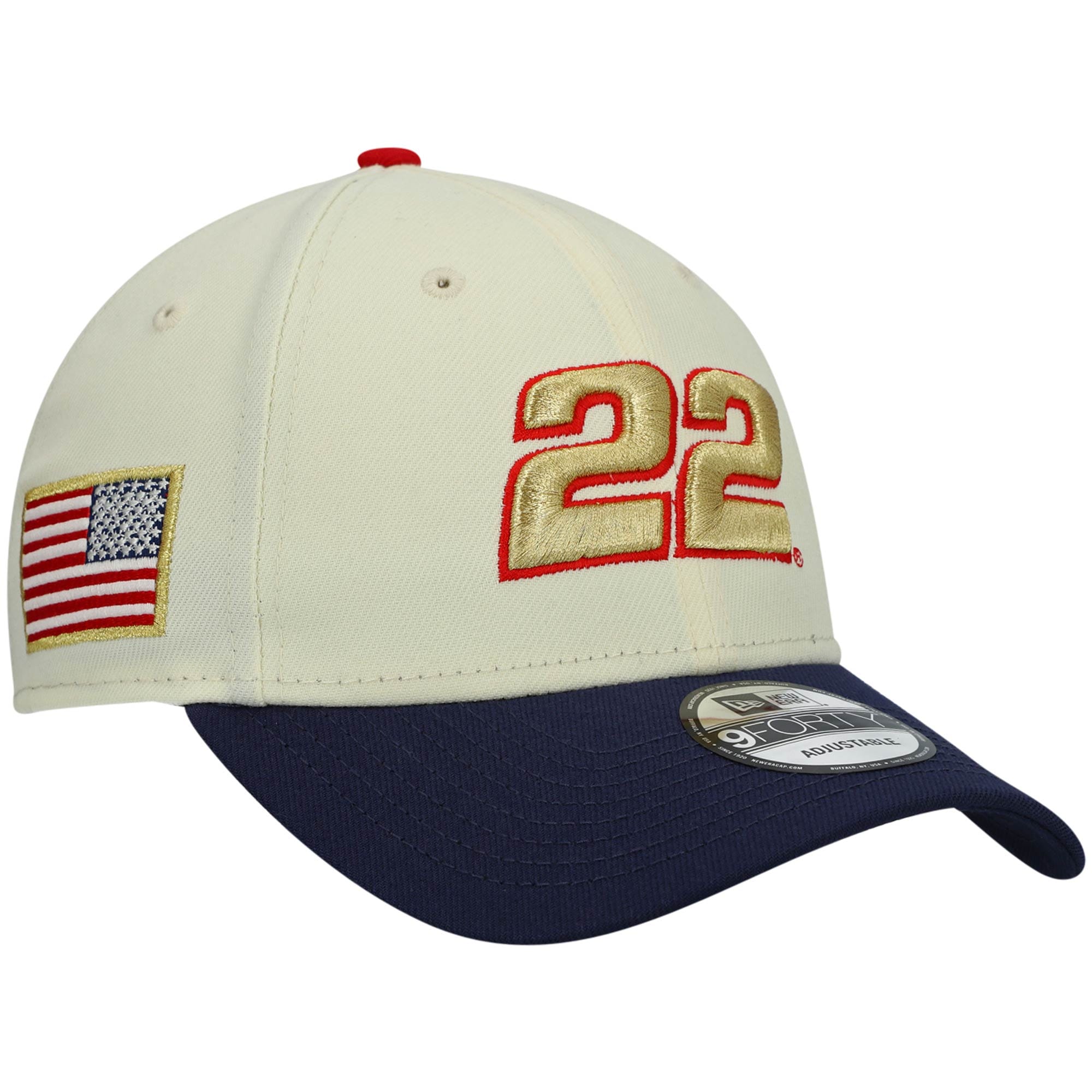 Men's New Era Cream/Navy Joey Logano 