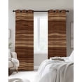 thumbnail image 4 of Brown Western Kitchen Curtains Vintage Farmhouse Wood Barn Door Cafe Short Curtains for Bathroom Blackout Window Curtain Grommet Small Window Treatment Tier Drapes for Bedroom Living Room 52"x45"x2, 4 of 9