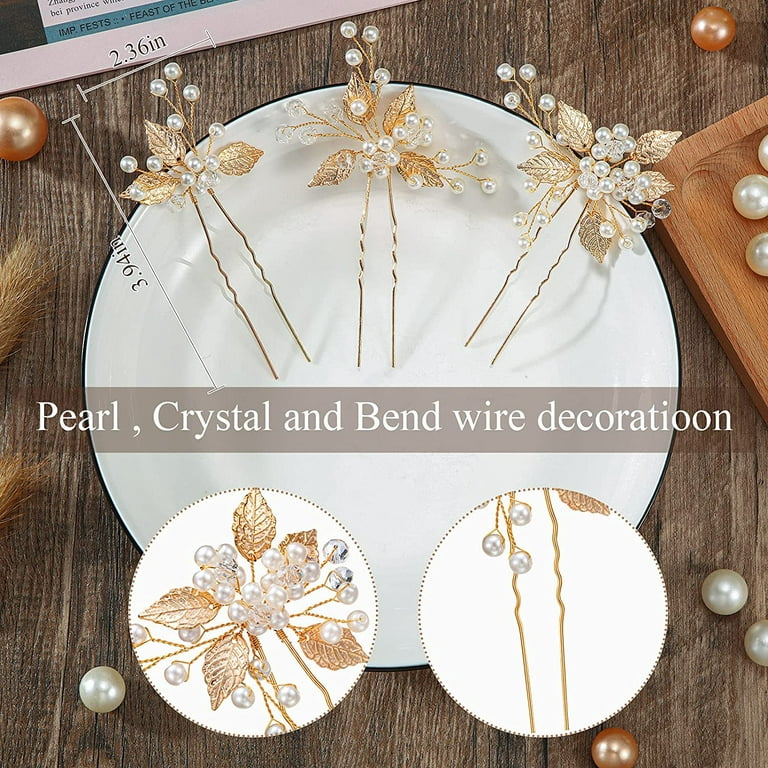 40 Packs Pearl Hair Pins Wedding Bridal Flower Pins for Brides and  Bridesmaids Hair Style (0.4 Inch)