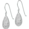 thumbnail image 2 of 14K White Gold Puff Teardrop Earrings (27 X 8) Made In Indonesia tl500, 2 of 5