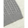 thumbnail image 4 of Hotian Women Cable Knit Sweater Vest V Neck Pullover Gray S, 4 of 6