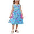 thumbnail image 2 of LOVZFMLL Robe Décontractée à Manches Courtes pour Fille avec Blocs de Couleur, 2 of 7
