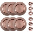 thumbnail image 5 of Round Beaded Charger Plates, 13 Inch, with Napkin Rings and Cloth Napkins, Set of 6 (Rose Gold), 5 of 8