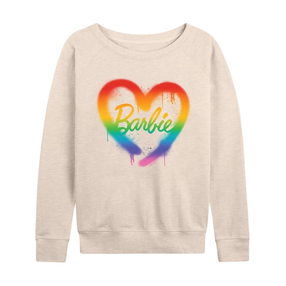 Barbie - Barbie Rainbow Heart - Women's French Terry Long Sleeve Pullover