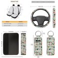 thumbnail image 5 of Yuyamidu Chicken Car Seat Covers Full Set of 13 with Car Steering Wheel Cover Seat Belt Pads Car Trash Can Auto Rear View Mirror Cover Car Coasters Chapstick Holder Keychain for Truck SUV, Green, 5 of 7