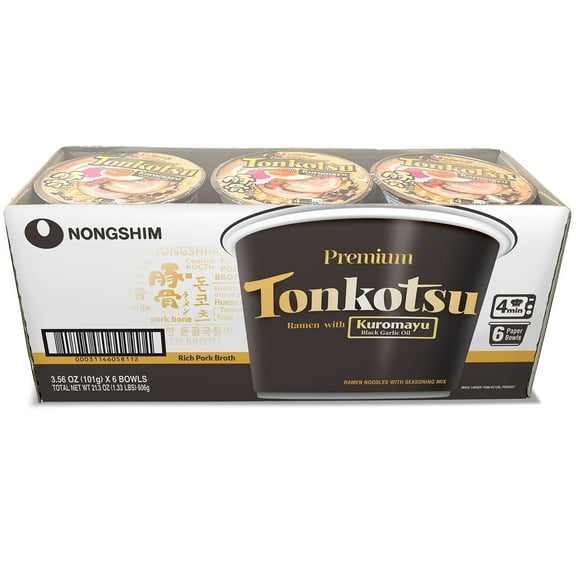 Nongshim Tonkotsu Ramen with Kuromayu Noodle MVS1 Big Bowl, 3.56 Ounce (Pack Of 6)