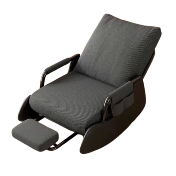 Foldable Rocking Recliner Chair for Adults,Upholstered Reading Glide Chair Accent Rocker Armchair with Footrest Adjustable Back for Living Room