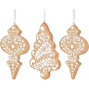 Raz Imports 2021 4.5-inch White Icing Gingerbread Ornament, Assortment of 3