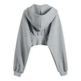 thumbnail image 5 of SGMVNU Women's Hoodies Casual Zip up Hoodies Cropped Cardigan Jacket Drawstring Hooded Sweatshirts Casual Long Sleeve Top Winter Clothes 2025(Light Gray, Size L), 5 of 9