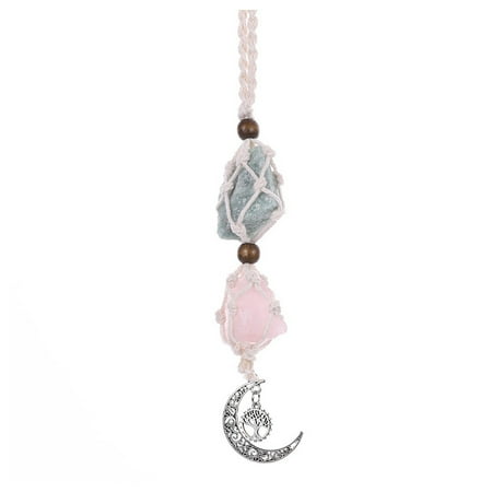 

Vehicle Pendant Crystal Key Hanging Decor Auto Pendant Woven Hanging Decor