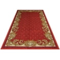 thumbnail image 3 of Traditional Veronica Border French Design Mat Red Color Printed Slip Skid Resistant Rubber Back (Red, 18"x30" Mat'), 3 of 6