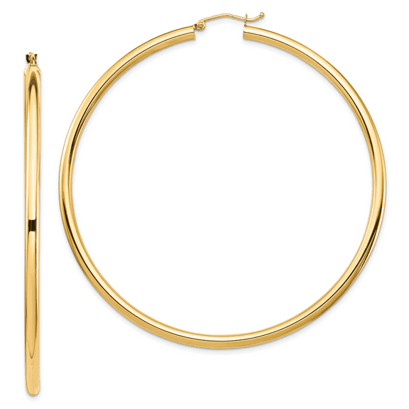 Primal Gold 14 Karat Yellow Gold Lightweight 3mm Hoop Earrings