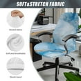 thumbnail image 5 of Renewold Marble Light Blue Computer Office Chair Cover Spandex Rotating Chair Slipcover Dustproof Stain Resistant High Back Computer Chair Cover for Dogs Cats, S, 5 of 7