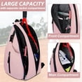 thumbnail image 3 of Tennis Bag, Tennis Sling Backpack Crossbody Water Resistant for Men Women, Compatible for Pickleball Badminton Rackets, 3 of 8