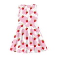 thumbnail image 3 of Renewold Softness Tank Top Dresses for Girls Pink Cow Print Knee Length Beachwear Dress Strawberry Kids Dance Clothes Stretchy Sleeveless Skater Jumpskirt Size 11-12, 3 of 5