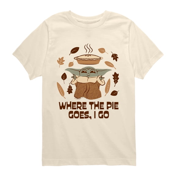 Star Wars - Pie Goes Go Grogu - Youth Boys Short Sleeve Graphic T-Shirt