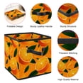 thumbnail image 4 of RATGDN Collapsible Fabric Cube Storage Bin with Double Handles for Living Room Bedroom Office Black - Orange Juice Fruit, 4 of 7