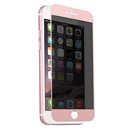 anti-spy tempered glass screen protector for iphone 7 plus (5.5inches), 3d round edge anti-scrape anti-fingerprint 9h hardness carbon fibre frame full coveragetempered glass film (rose gold)