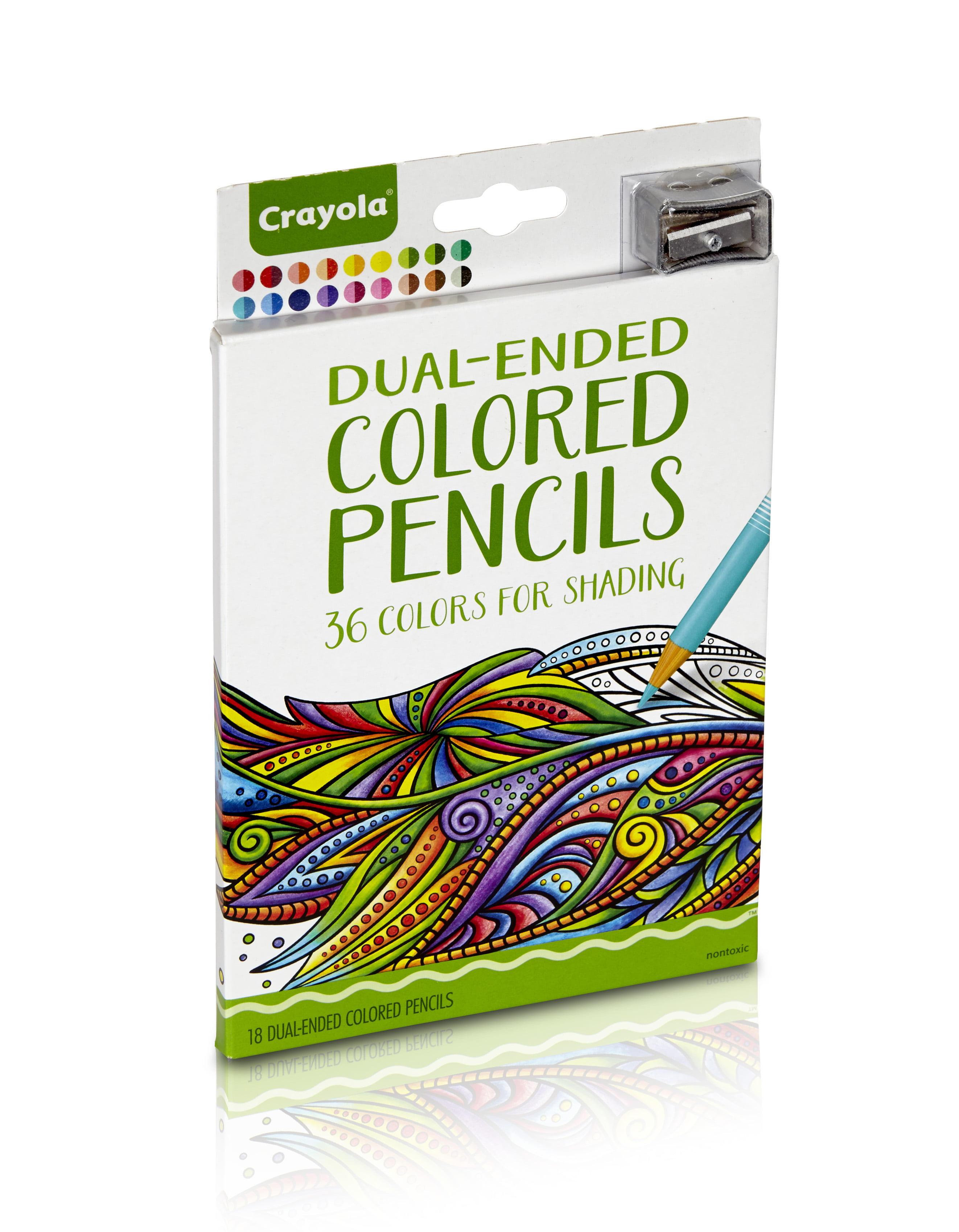 Crayola Dual-Ended Colored Pencils For Shading, 36 Count With Sharpener 