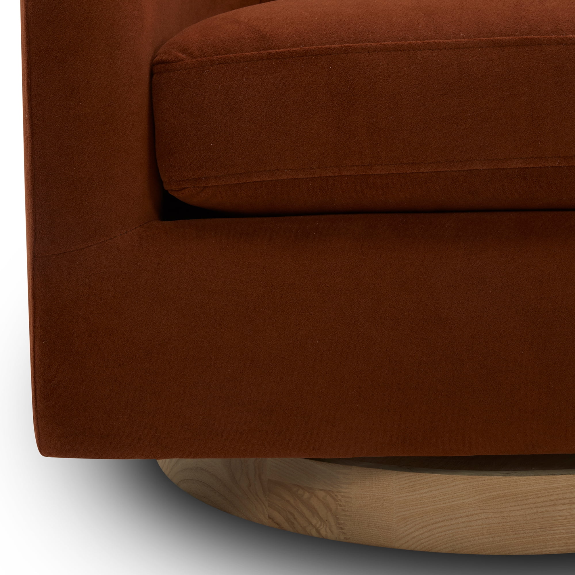 CHITA Swivel Accent Chair Velvet, Round Barrel Arm Chair Living Room, Burnt Orange