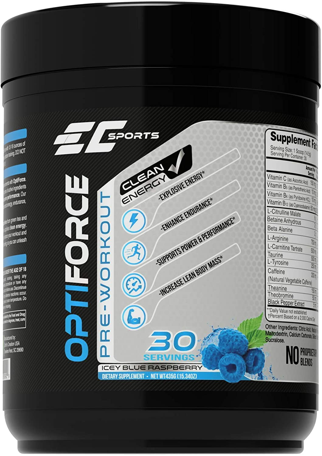 OptiForce Pre Workout - Clean Preworkout, Natural Energy Boost